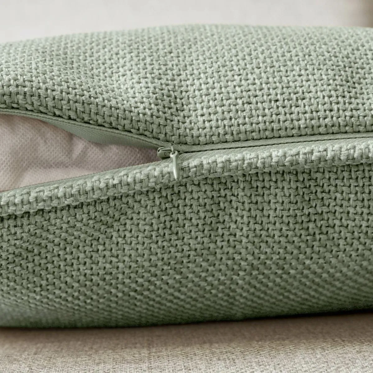 EMINZA Coussin carré tissé (45 x 45 cm) Alba Vert romarin Online