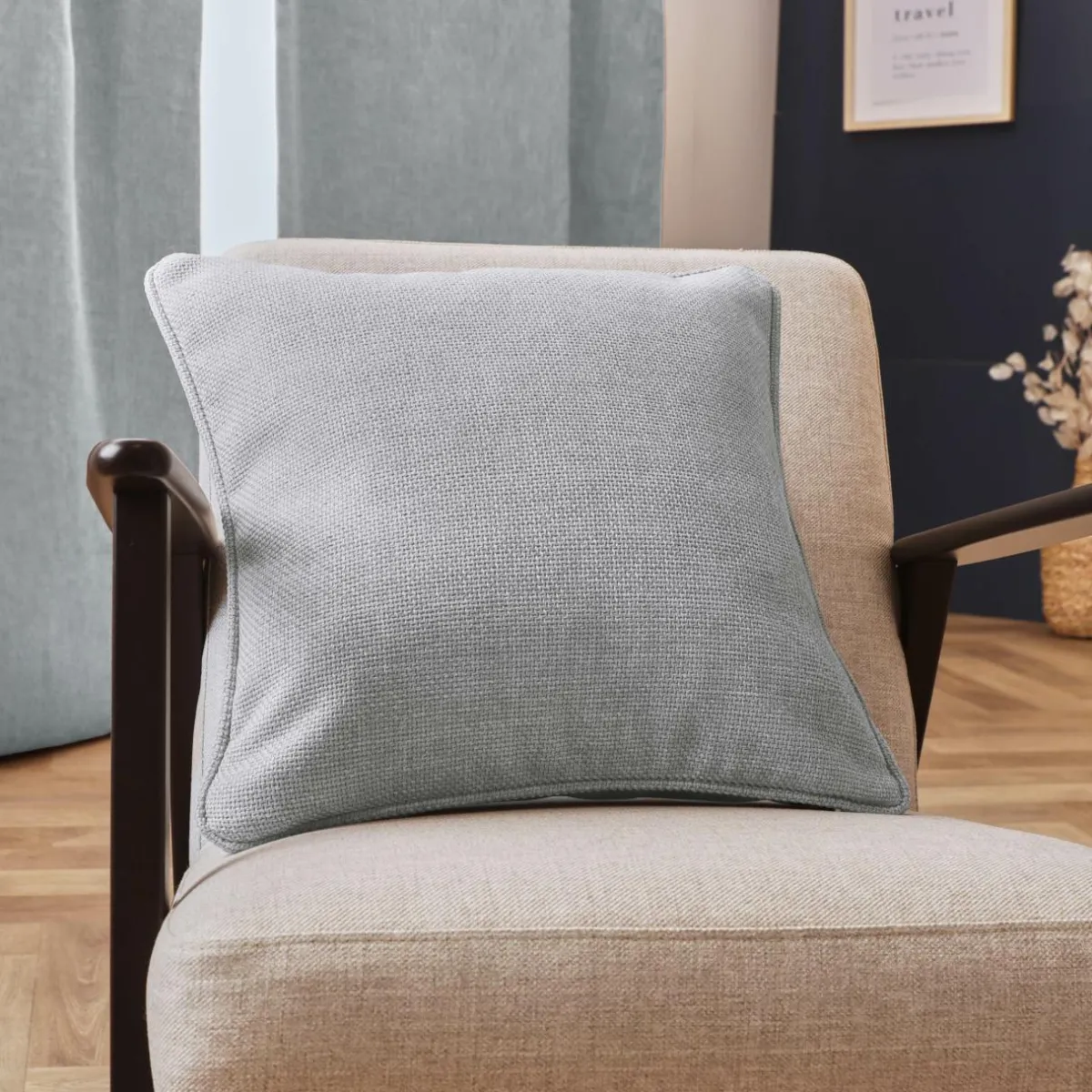 EMINZA Coussin carré tissé (45 x 45 cm) Alba Gris Best