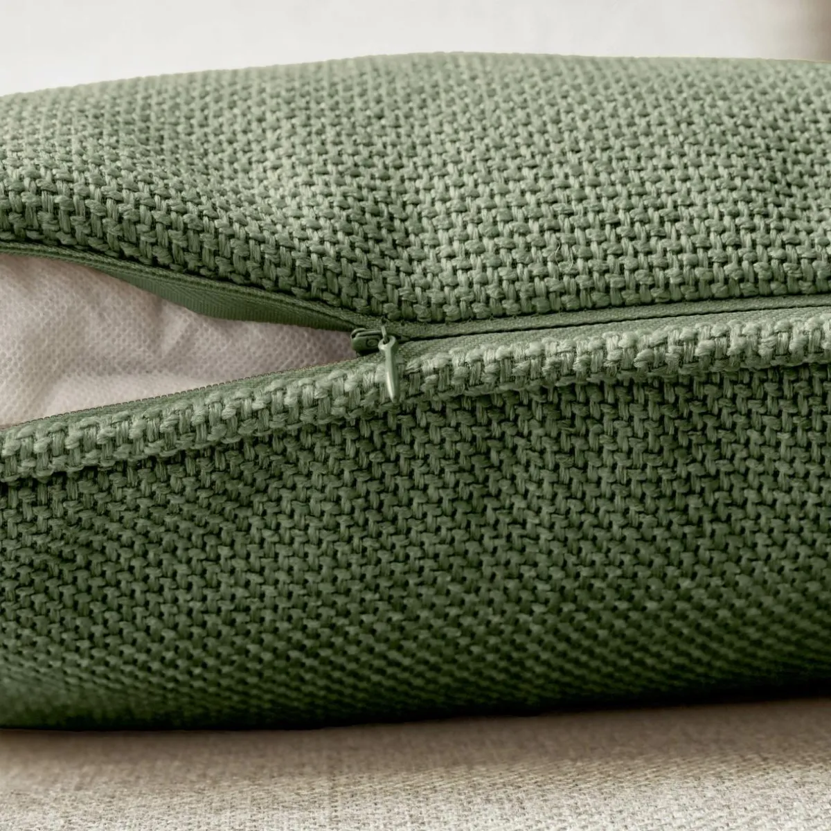EMINZA Coussin carré tissé (45 x 45 cm) Alba Vert kaki Sale