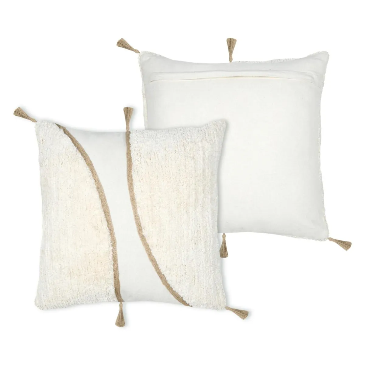 STOF Coussin carré tufté (45 x 45 cm) Blokken Ecru Outlet