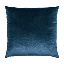 EMINZA Coussin carré velours (60 x 60 cm) Fern Bleu marine Discount
