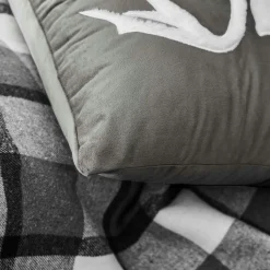 douceur d'intu017drieur Coussin carré velours (45 x 45 cm) Vik Gris Anthracite Clearance