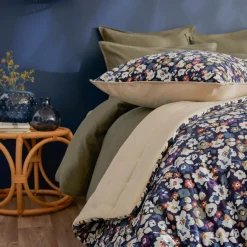 EMINZA Coussin carré velours (50 x 50 cm) Dolores Bleu Outlet