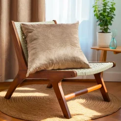 EMINZA Coussin carré velours (60 x 60 cm) Fern Taupe Online