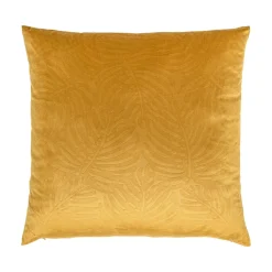 EMINZA Coussin carré velours (60 x 60 cm) Fern Jaune ocre Discount