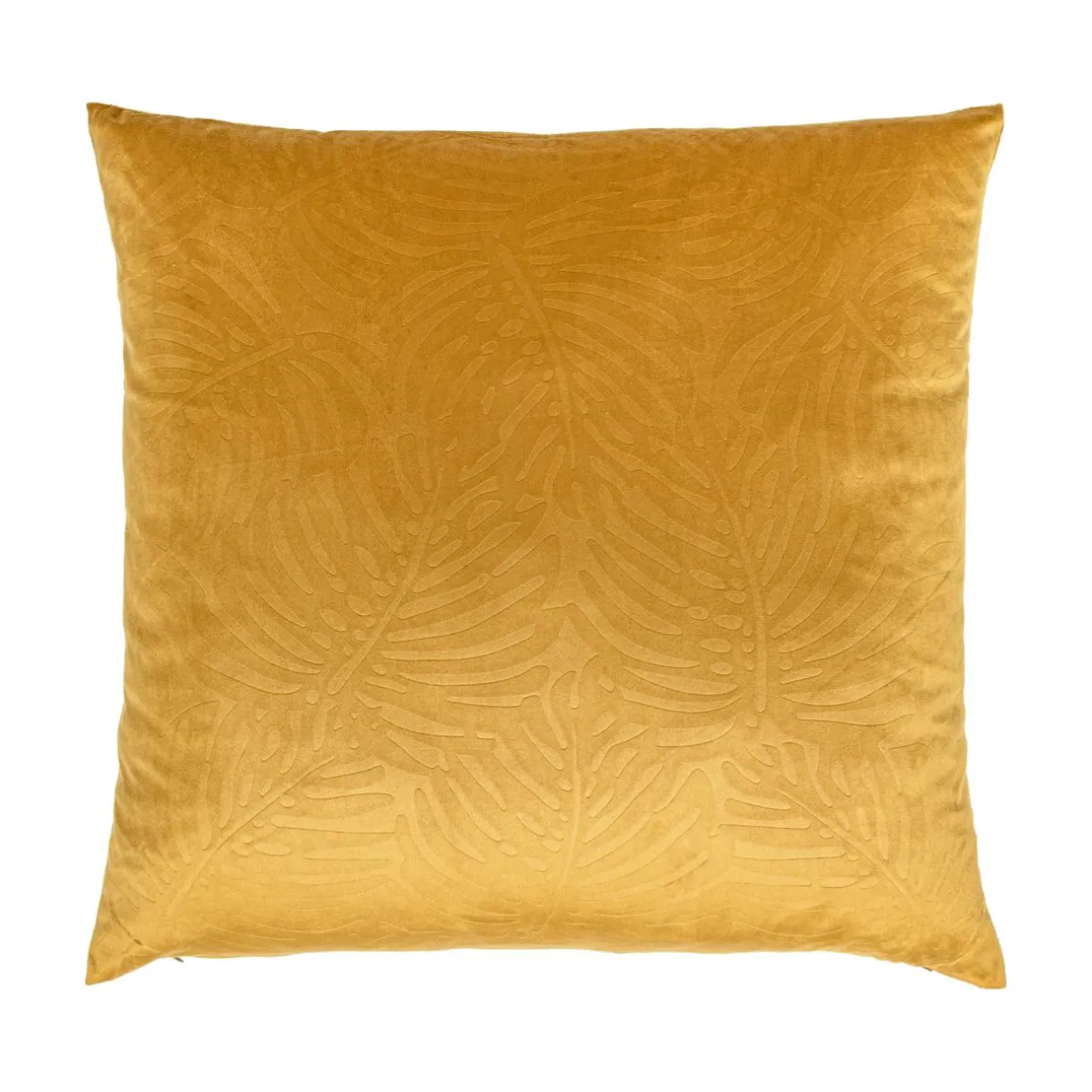 EMINZA Coussin carré velours (60 x 60 cm) Fern Jaune ocre Discount