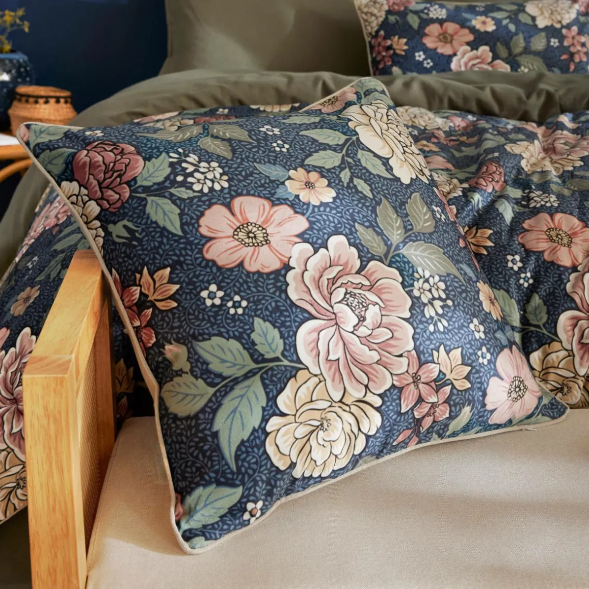 EMINZA Coussin carré velours (50 x 50 cm) Dolores Rose Outlet