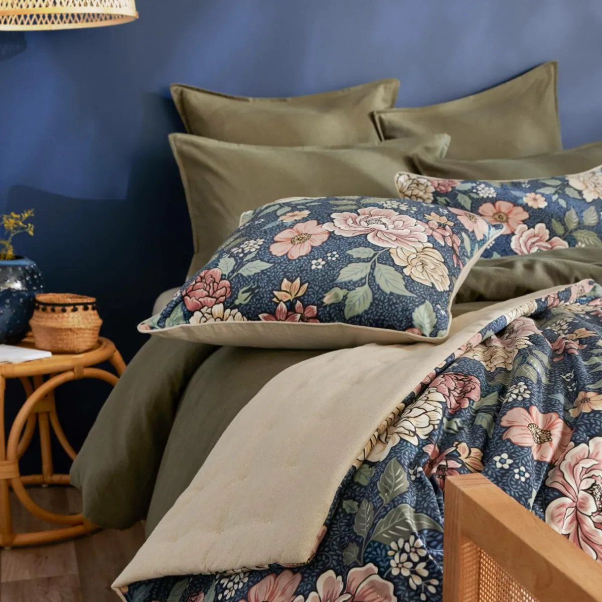 EMINZA Coussin carré velours (50 x 50 cm) Dolores Rose Outlet