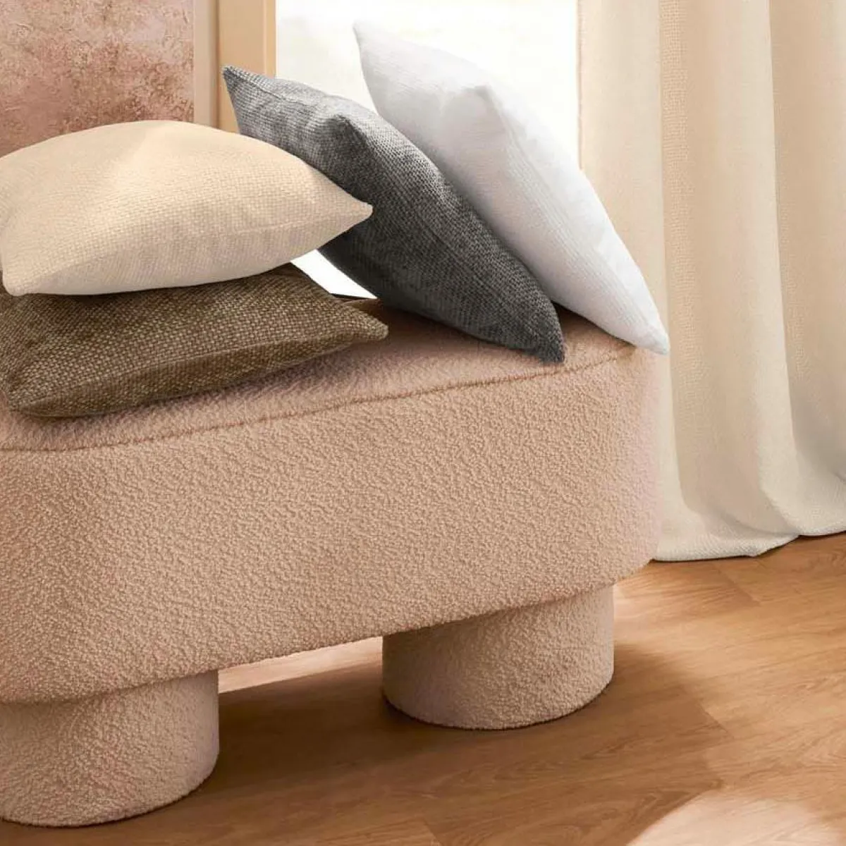 douceur d'intu017drieur Coussin carré Velours (45 x 45 cm) Leo Beige Discount