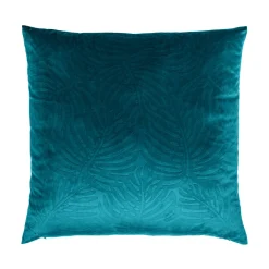 EMINZA Coussin carré velours (60 x 60 cm) Fern Bleu pétrole Outlet