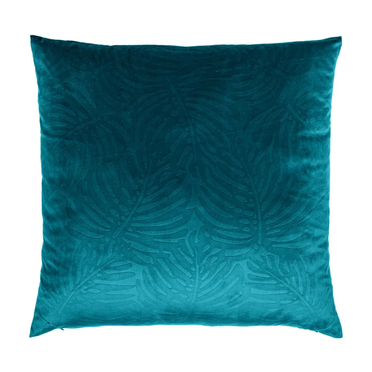 EMINZA Coussin carré velours (60 x 60 cm) Fern Bleu pétrole Outlet