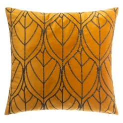 ATMOSPHERA Coussin carré velours (40 x 40 cm) Charly Jaune ocre