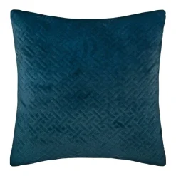 ATMOSPHERA Coussin carré velours (40 x 40 cm) Dolce Bleu canard Outlet