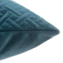 ATMOSPHERA Coussin carré velours (40 x 40 cm) Dolce Bleu canard Outlet