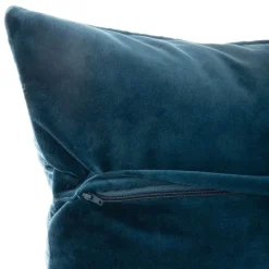 ATMOSPHERA Coussin carré velours (40 x 40 cm) Dolce Bleu canard Outlet