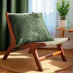 EMINZA Coussin carré velours (60 x 60 cm) Fern Vert romarin Outlet