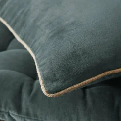 EMINZA Coussin carré velours de coton (45 x 45 cm) Victor Gris ardoise Best