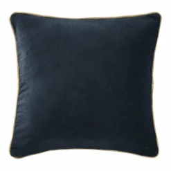 EMINZA Coussin carré velours de coton (45 x 45 cm) Victor Bleu nuit Hot