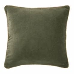 EMINZA Coussin carré velours de coton (45 x 45 cm) Victor thym Vert Hot
