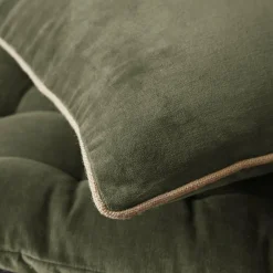 EMINZA Coussin carré velours de coton (45 x 45 cm) Victor thym Vert Hot