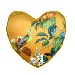 STOF Coussin cœur effet soie (40 x 40 cm) Emmy Jaune moutarde Discount