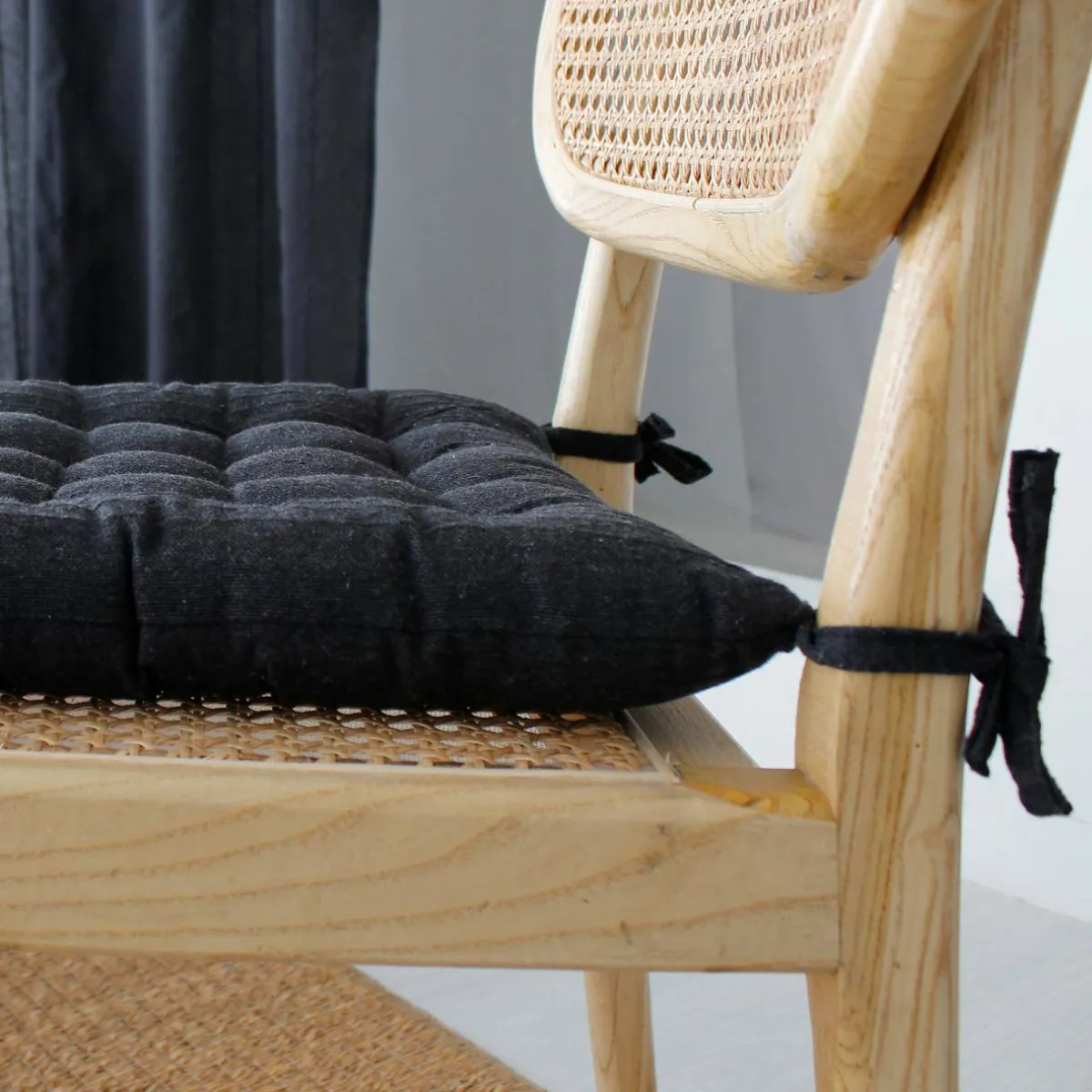 ENJOY HOME Coussin de chaise carré (38 x 38 cm) Bombay Gris Anthracite