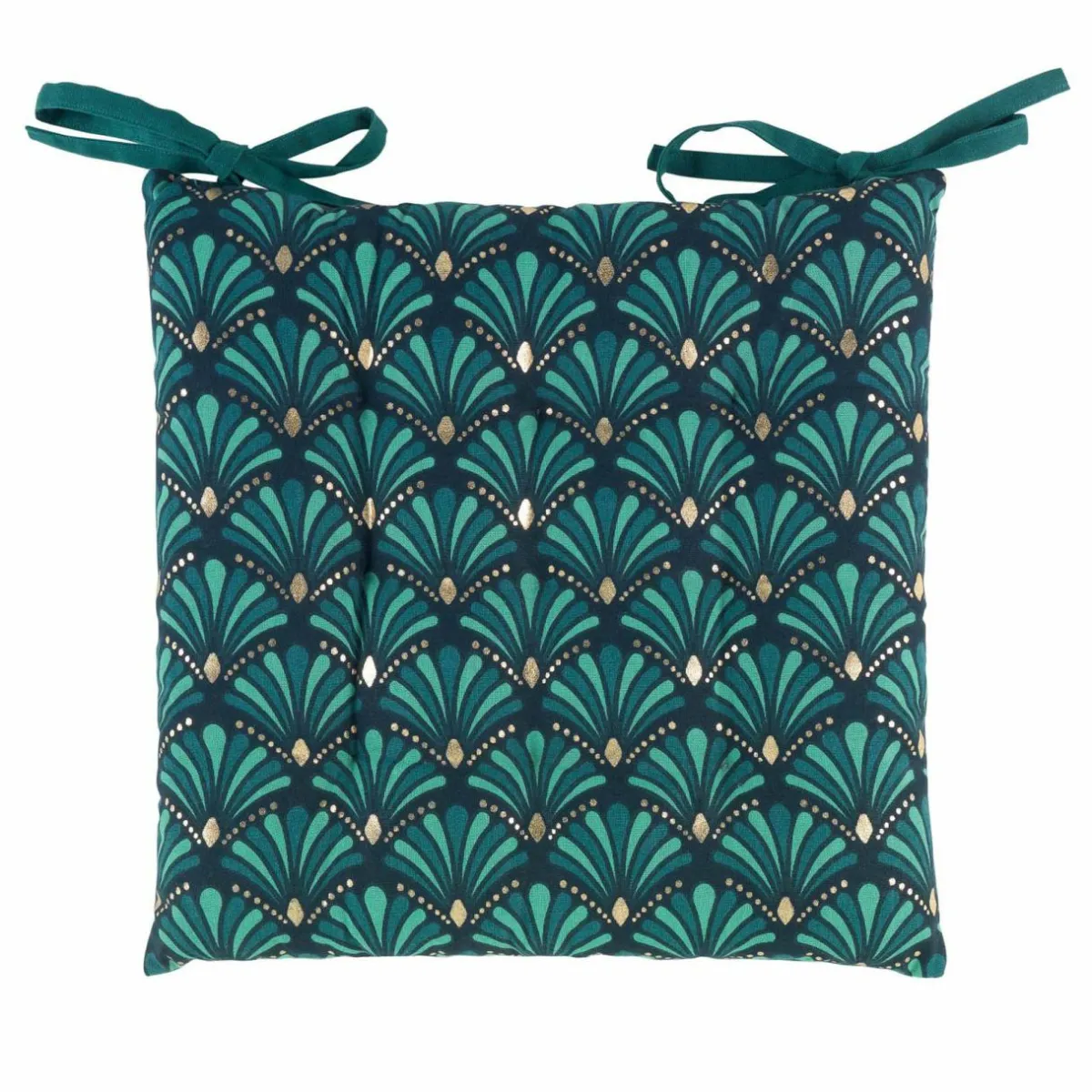 DOUCEUR D'INTERIEUR Coussin de chaise carré (40 x 40 cm) Artchic Bleu canard Hot