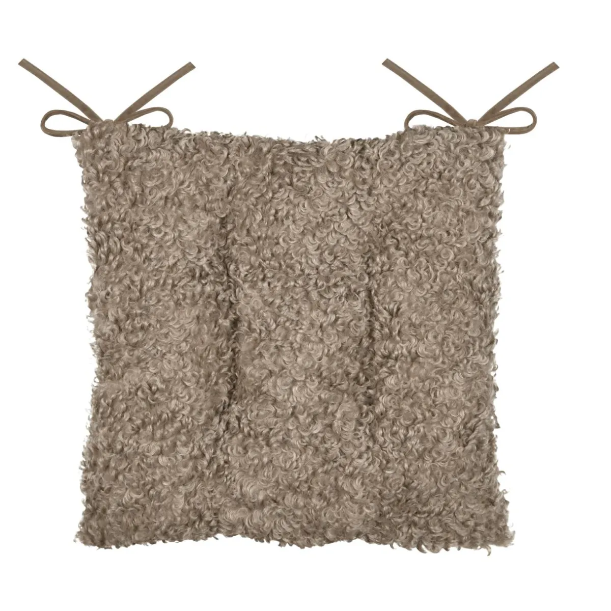 STOF Coussin de chaise carré bouclette (38 x 38 cm) Cosylife Taupe Sale