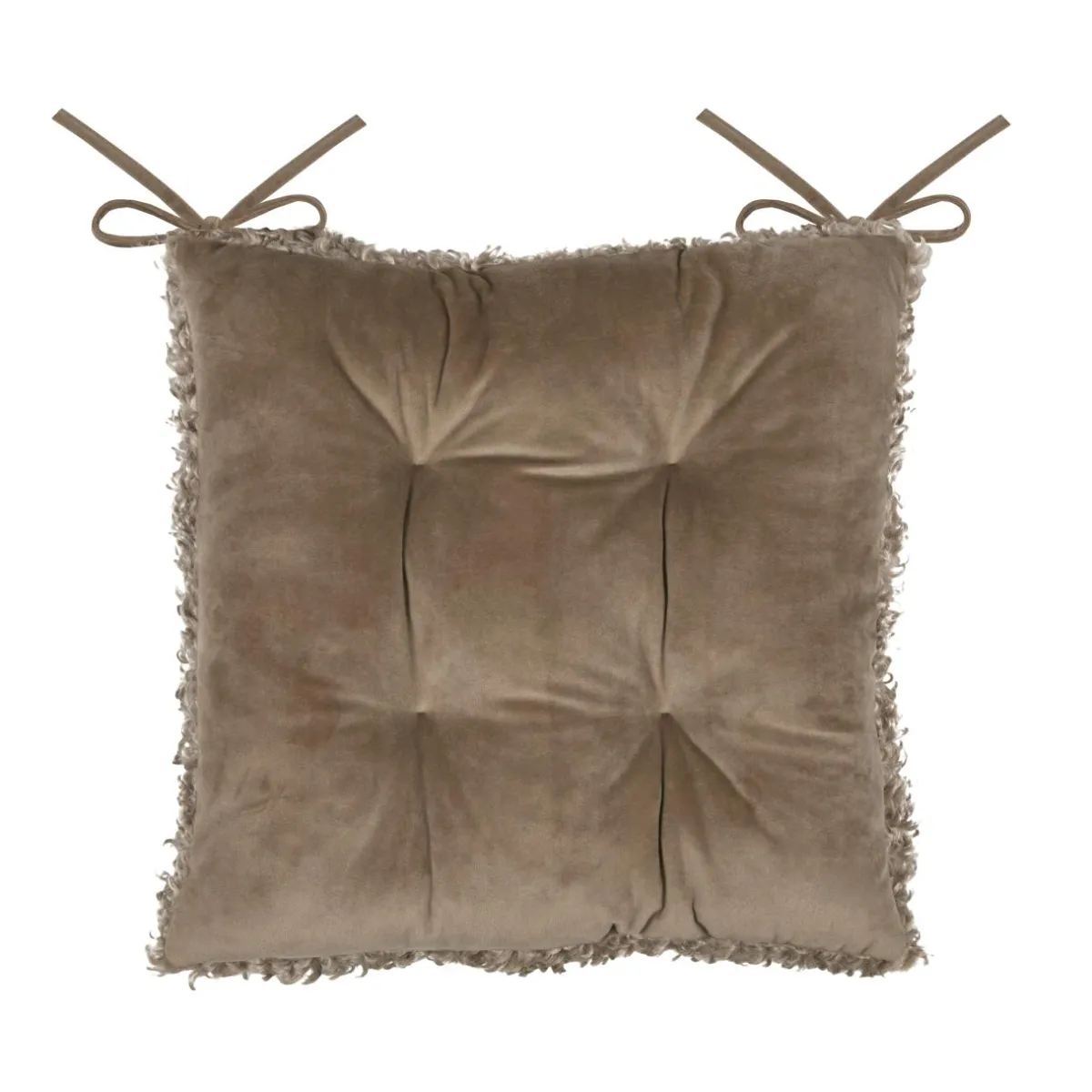 STOF Coussin de chaise carré bouclette (38 x 38 cm) Cosylife Taupe Sale