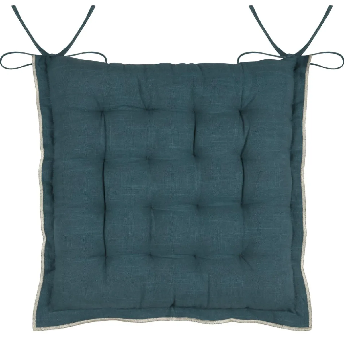 STOF Coussin de chaise carré coton (38 x 38 cm) Helios Bleu Hot