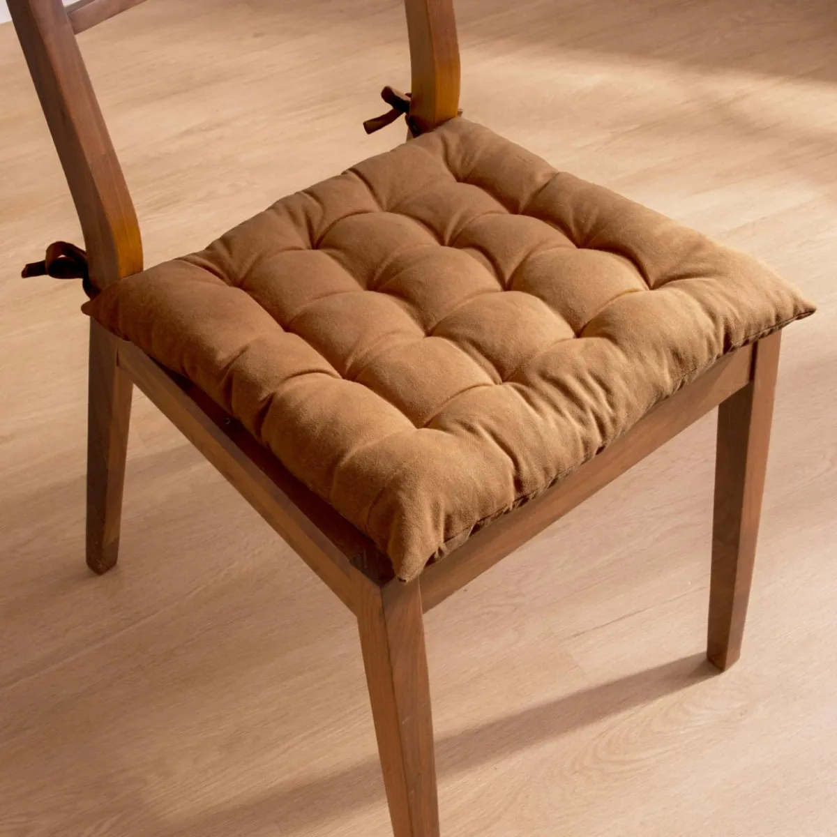 EMINZA Coussin de chaise carré coton (40 x 40 cm) Pixel Camel New