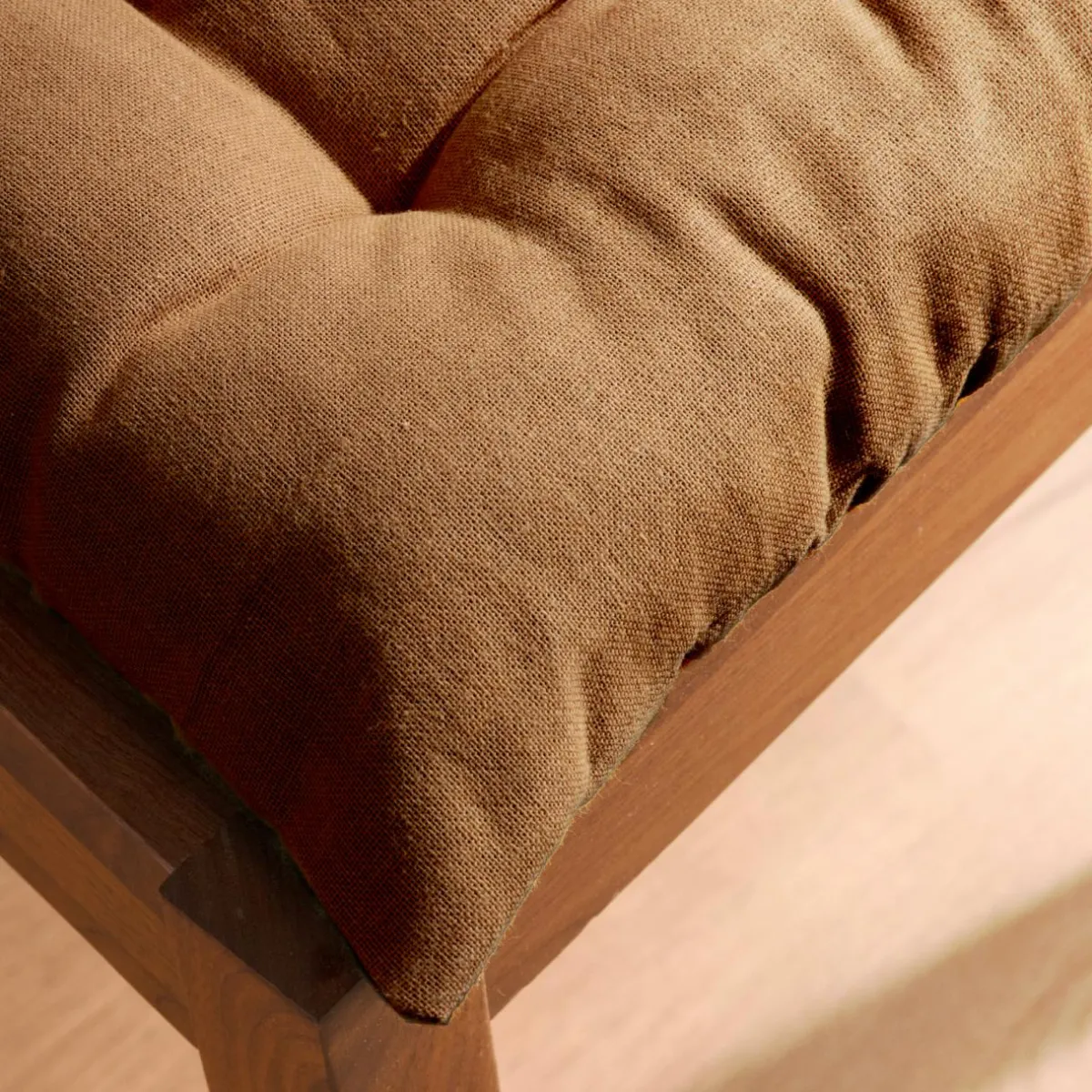 EMINZA Coussin de chaise carré coton (40 x 40 cm) Pixel Camel New