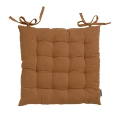 EMINZA Coussin de chaise carré coton (40 x 40 cm) Pixel Camel New