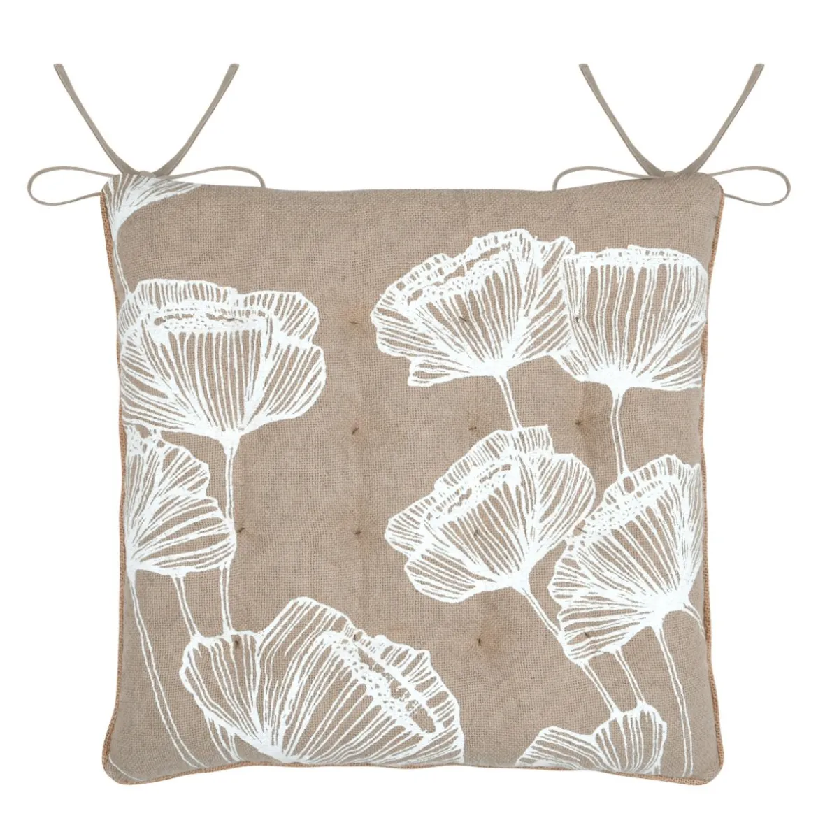 STOF Coussin de chaise carré coton (38 x 38 cm) Oriana Beige Clearance