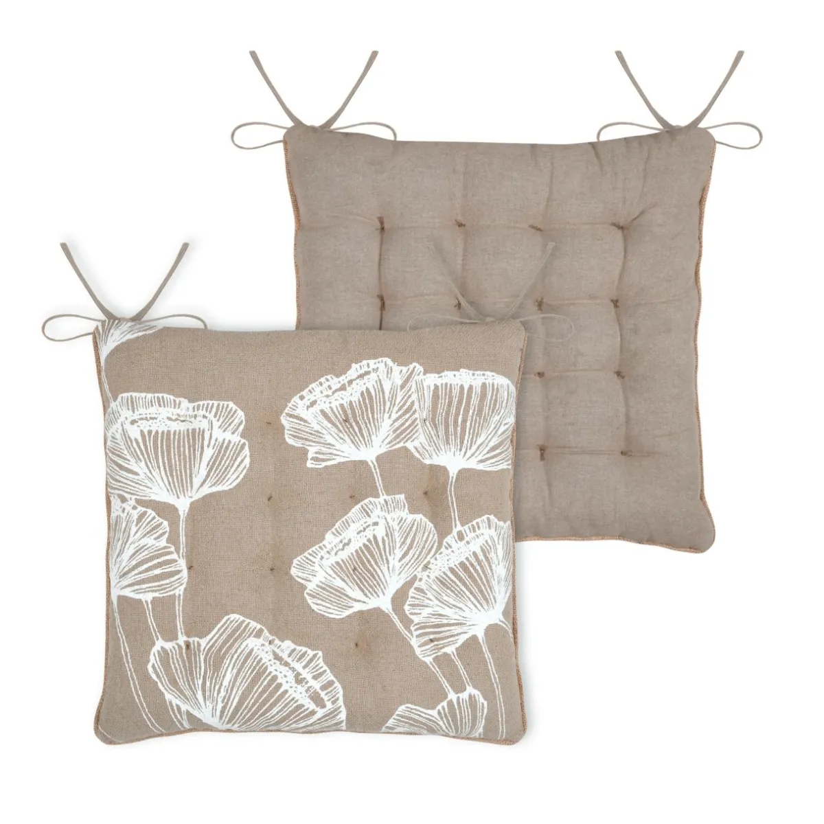 STOF Coussin de chaise carré coton (38 x 38 cm) Oriana Beige Clearance