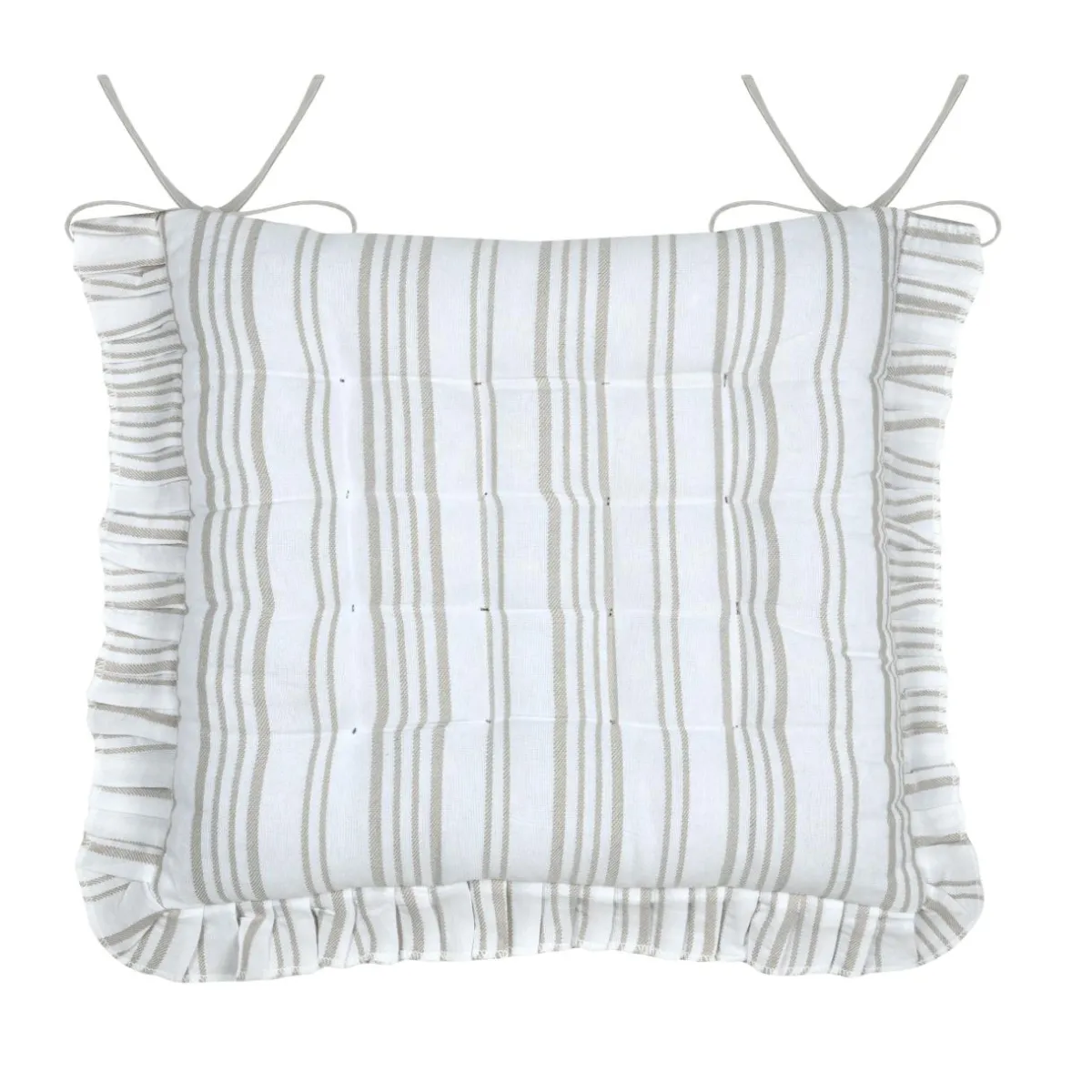 STOF Coussin de chaise carré coton (38 x 38 cm) Joséphine Ecru Clearance