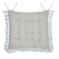 STOF Coussin de chaise carré coton (38 x 38 cm) Joséphine Ecru Clearance
