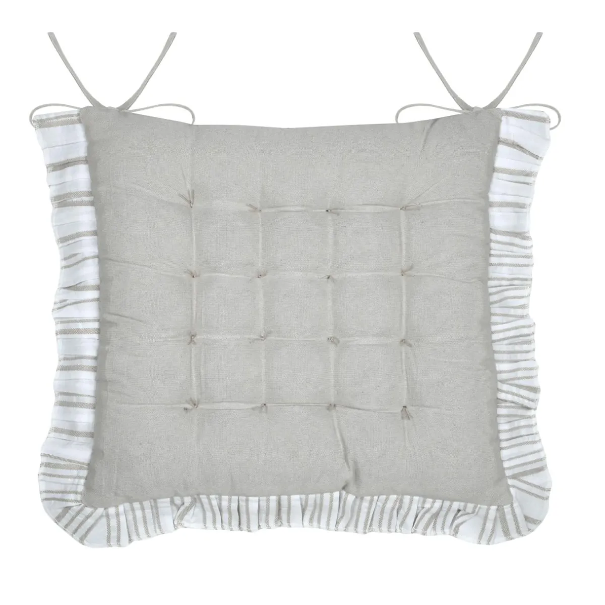 STOF Coussin de chaise carré coton (38 x 38 cm) Joséphine Ecru Clearance