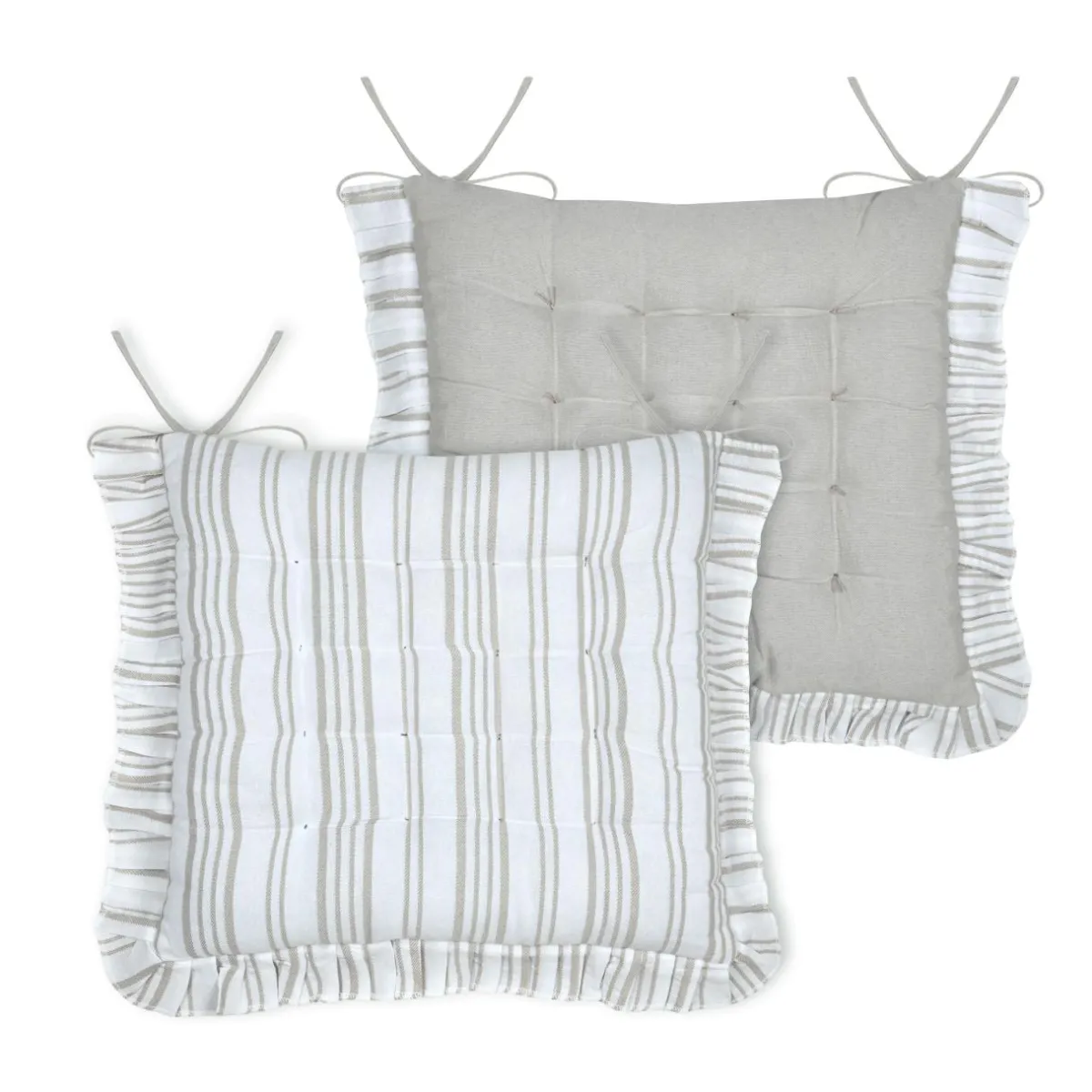 STOF Coussin de chaise carré coton (38 x 38 cm) Joséphine Ecru Clearance
