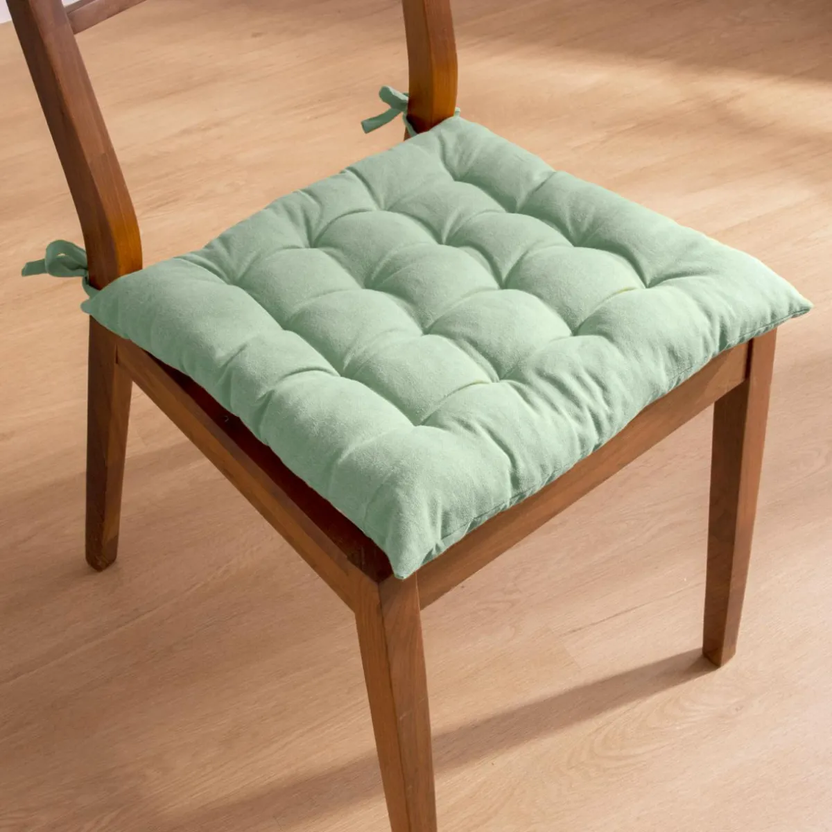 EMINZA Coussin de chaise carré coton (40 x 40 cm) Pixel Vert menthe Best