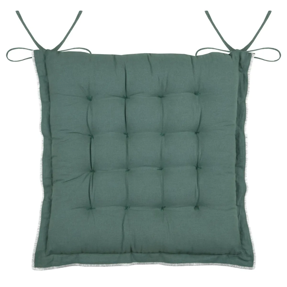 STOF Coussin de chaise carré coton (38 x 38 cm) Helios Vert New