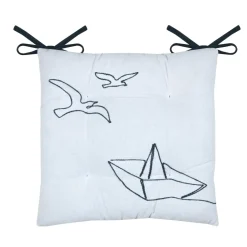 STOF Coussin de chaise carré coton (38 x 38 cm) Bordemer Blanc Clearance