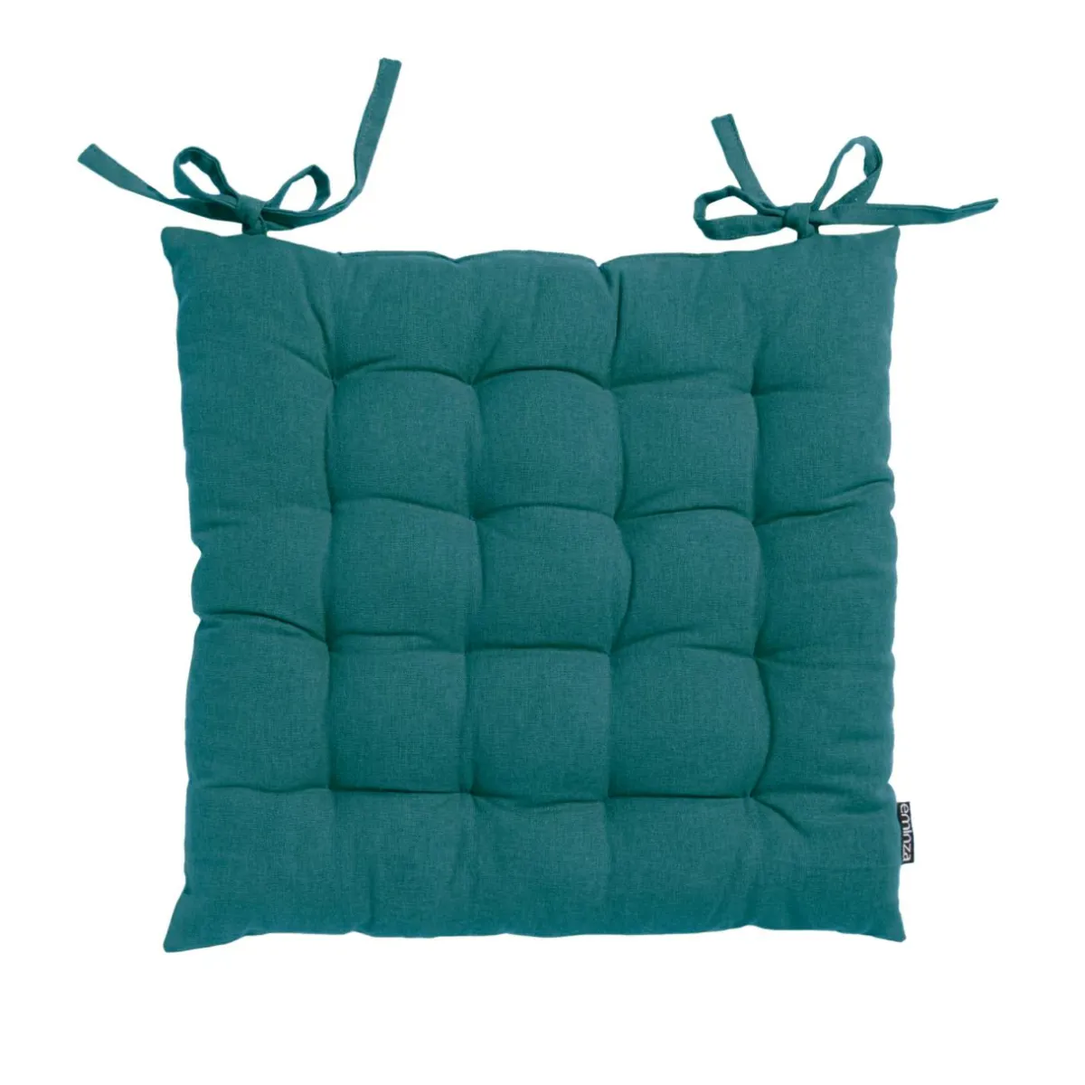 EMINZA Coussin de chaise carré coton (40 x 40 cm) Pixel Bleu canard Online