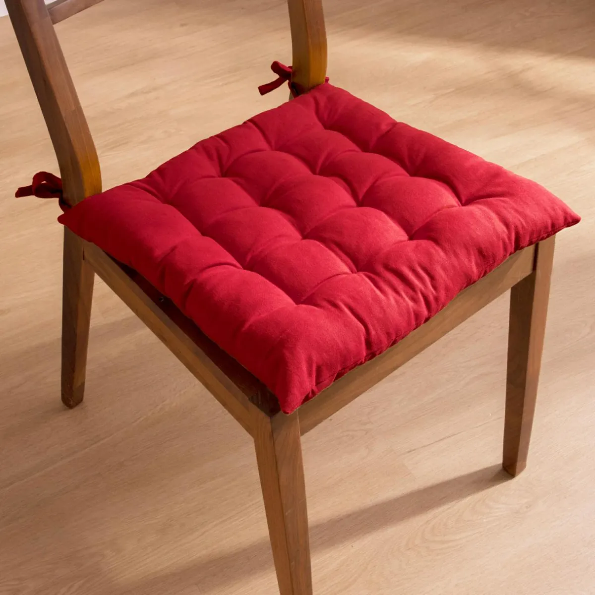 EMINZA Coussin de chaise carré coton (40 x 40 cm) Pixel Rouge Best