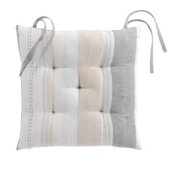 DOUCEUR D'INTERIEUR Coussin de chaise carré coton recyclé Andria Beige Sale