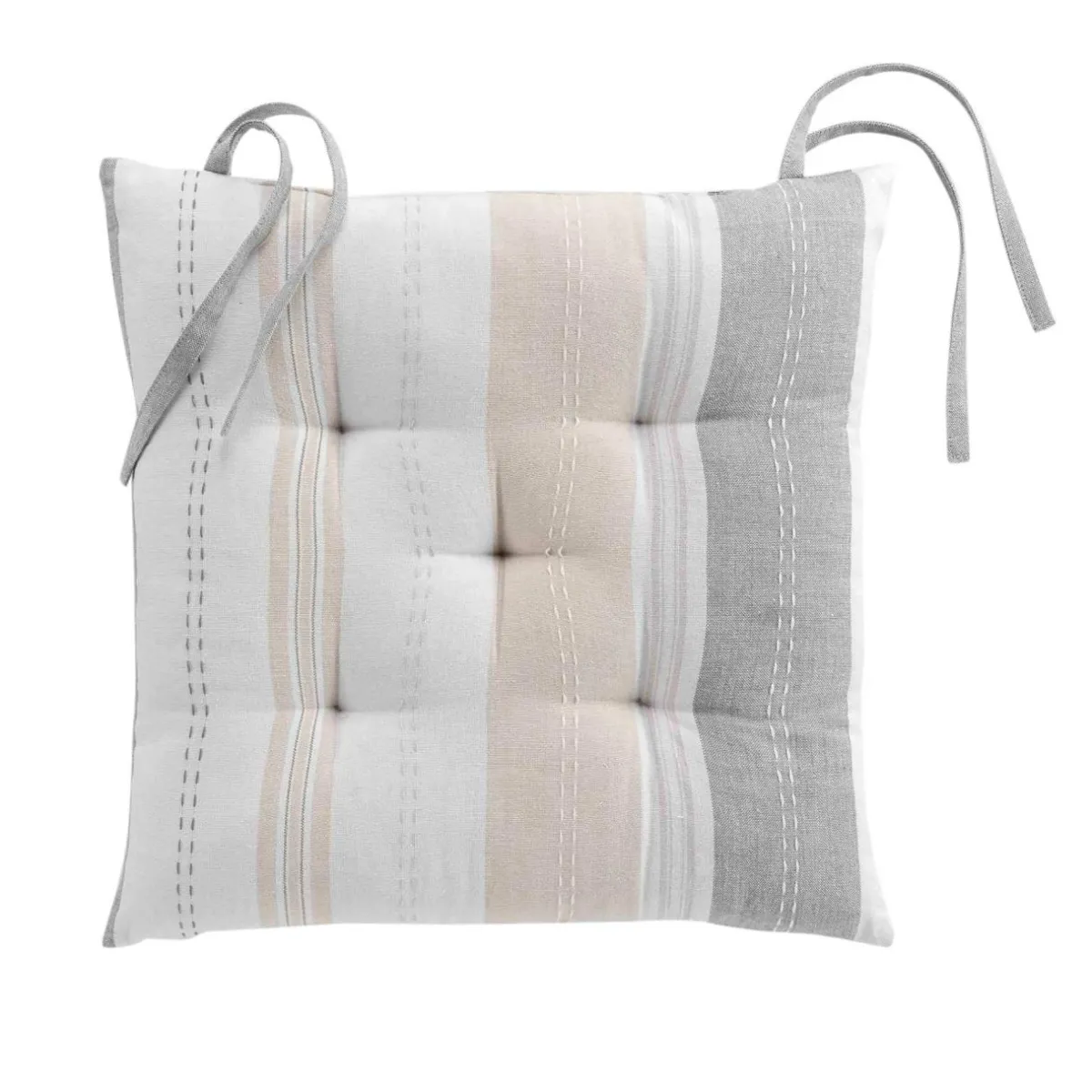 DOUCEUR D'INTERIEUR Coussin de chaise carré coton recyclé Andria Beige Sale