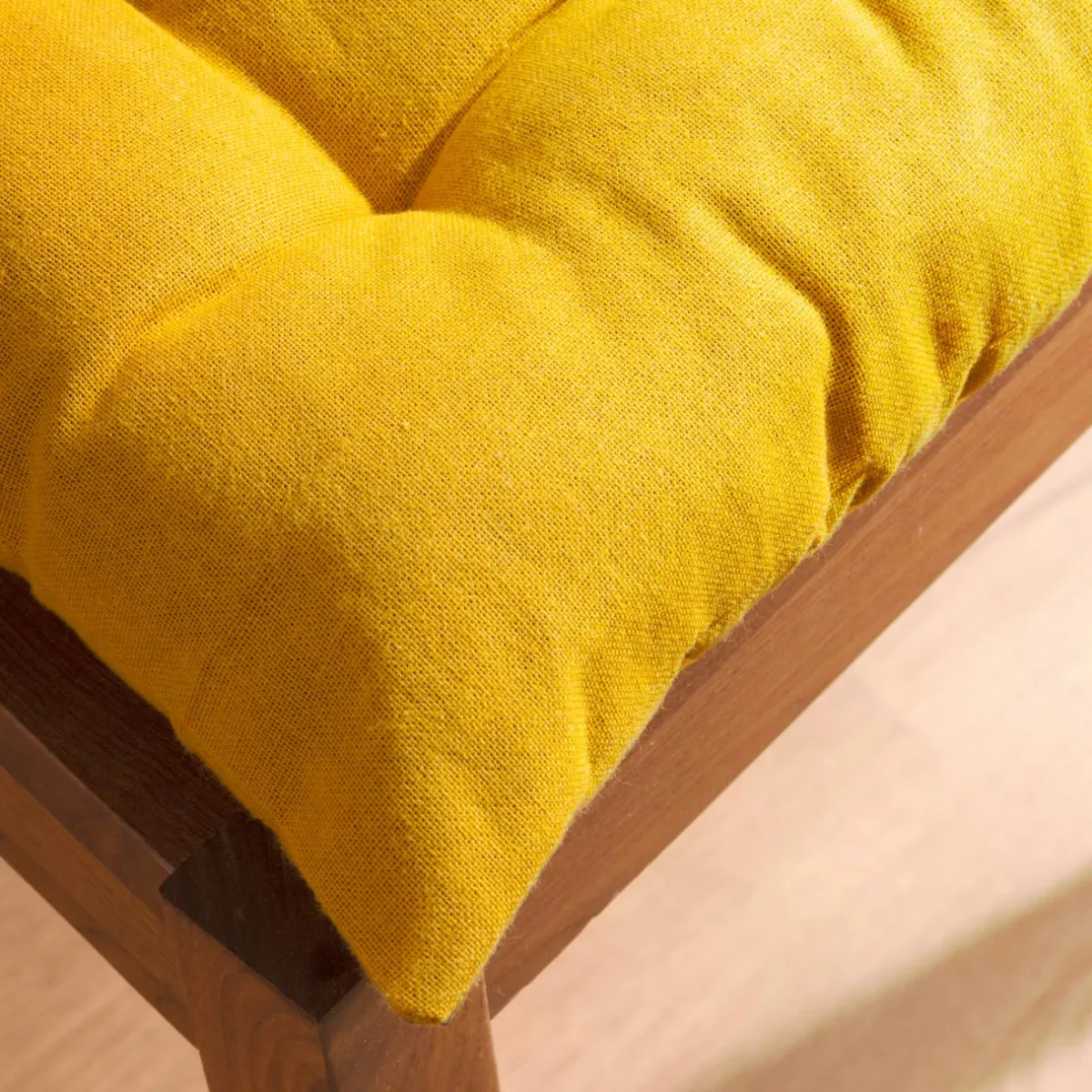 EMINZA Coussin de chaise carré coton (40 x 40 cm) Pixel Jaune moutarde Outlet