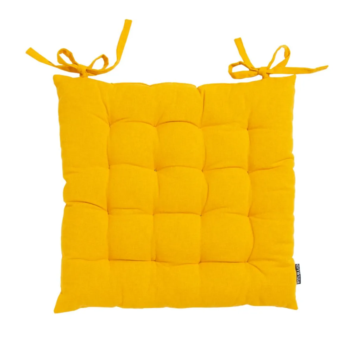 EMINZA Coussin de chaise carré coton (40 x 40 cm) Pixel Jaune moutarde Outlet