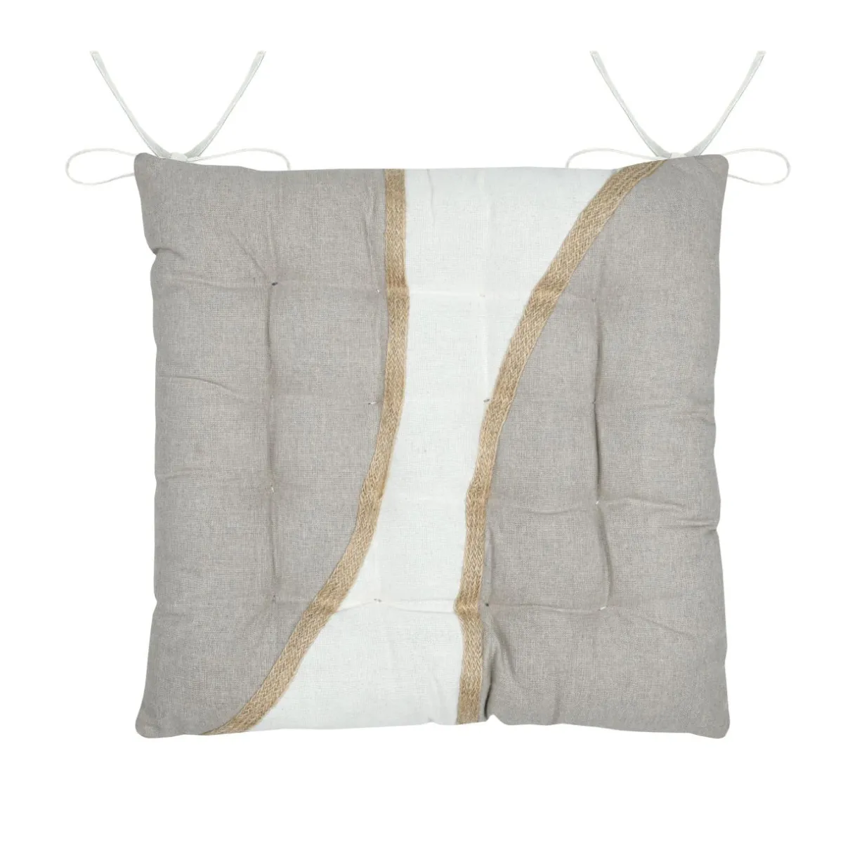 STOF Coussin de chaise carré coton (38 x 38 cm) Blokken Ecru Online