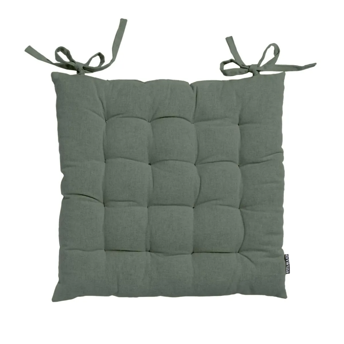 EMINZA Coussin de chaise carré coton (40 x 40 cm) Pixel Vert kaki